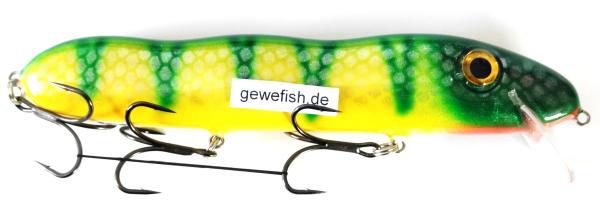 Gewefish-Spezi- Wobbler 18cm, Floating,  Grün-gelb, Silber Schuppen